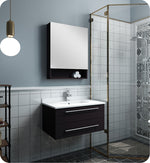 Fresca FVN6130ES-UNS Lucera 30"  Wall Hung Undermount Sink Bathroom Vanity