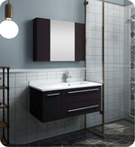 Fresca FVN6136ES-UNS-R Lucera 36" Wall Hung Undermount Sink Bathroom Vanity