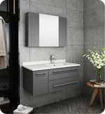 Fresca FVN6136GR-UNS-R Lucera 36" Gray Wall Hung Undermount Sink Bathroom Vanity