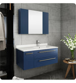 Fresca FVN6136RBL-UNS-R Lucera 36" Wall Hung Undermount Sink Bathroom Vanity
