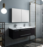 Fresca FVN6148ES-UNSD Lucera 48"Wall Hung Double Undermount Sink Bathroom Vanity