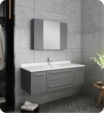 Fresca FVN6148GR-UNS Lucera 48" Gray Wall Hung Undermount Sink Bathroom Vanity
