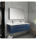Fresca FVN6148RBL-UNS-D Lucera 48" Wall Hung Undermount Sink Bathroom Vanity