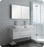 Fresca FVN6148WH-VSL-D Lucera 48" Wall Hung Double Vessel Sink Bathroom Vanity