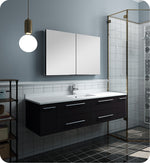 Fresca FVN6160ES-UNS Lucera 60" Wall Hung Single Undermount Sink Bathroom Vanity