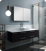 Fresca FVN6160ES-VSL Lucera 60" Wall Hung Single Vessel Sink Bathroom Vanity