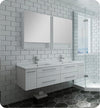 Fresca FVN6160WH-UNSD Lucera 60"Wall Hung Double Undermount Sink Bathroom Vanity