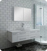 Fresca FVN6160WH-VSL Lucera 60"  Wall Hung Single Vessel Sink Bathroom Vanity