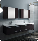 Fresca FVN6172ES-UNS-D Lucera 72"WallHung Double Undermount Sink Bathroom Vanity