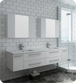 Fresca FVN6172WH-UNS-D Lucera 72"WallHung Double Undermount Sink Bathroom Vanity