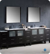 Fresca Torino 108`` White Modern Double Sink Bathroom Vanity With 3 Side Cabinets & Vessel Sinks
