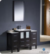 Fresca Torino 48`` White Modern Bathroom Vanity With 2 Side Cabinets & Vessel Sink