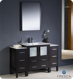 Fresca Torino 54`` White Modern Bathroom Vanity With 2 Side Cabinets & Vessel Sink