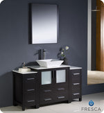 Fresca Torino 54`` White Modern Bathroom Vanity With 2 Side Cabinets & Vessel Sink