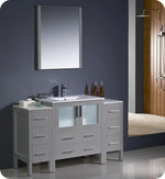 Fresca Torino 54`` White Modern Bathroom Vanity With 2 Side Cabinets & Vessel Sink