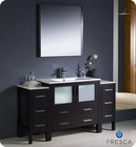 Fresca Torino 60`` White Modern Bathroom Vanity With 2 Side Cabinets & Vessel Sink