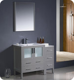 Fresca Torino 42`` White Modern Bathroom Vanity With Side Cabinet & Vessel Sink
