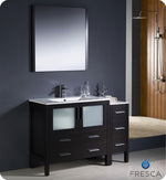 Fresca Torino 48`` White Modern Bathroom Vanity With Side Cabinet & Vessel Sink