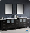 Fresca FVN62-96ES-UNS Torino 96" Espresso Modern Double Sink Bathroom Vanity