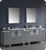 Fresca FVN62-96GR-UNS Torino 96" Gray Modern Double Sink Bathroom Vanity