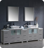 Fresca FVN62-96GR-VSL Torino 96" Gray Modern Double Sink Bathroom Vanity