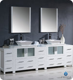Fresca FVN62-96WH-VSL Torino 96" White Modern Double Sink Bathroom Vanity