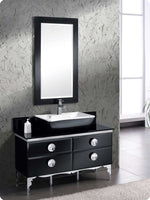 Fresca FVN7714BL Moselle 47" Modern Glass Bathroom Vanity with Mirror