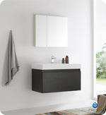 Fresca Mezzo 36`` White Wall Hung Modern Bathroom Vanity With Medicine Cabinet