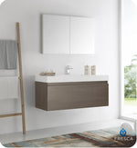 Fresca Mezzo 48`` White Wall Hung Modern Bathroom Vanity With Medicine Cabinet