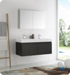 Fresca Mezzo 48`` White Wall Hung Double Sink Modern Bathroom Vanity With Medicine Cabinet