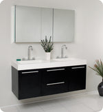 Fresca Opulento 54`` White Modern Double Sink Bathroom Vanity With Medicine Cabinet
