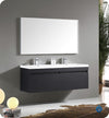 Fresca Largo 57`` White Modern Bathroom Vanity With Wavy Double Sinks