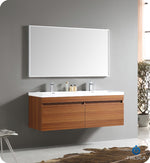 Fresca Largo 57`` White Modern Bathroom Vanity With Wavy Double Sinks