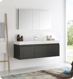 Fresca Mezzo 60`` White Wall Hung Single Sink Modern Bathroom Vanity With Medicine Cabinet