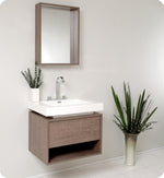 Fresca Potenza 28`` Gray Oak Modern Bathroom Vanity With Pop Open Drawer