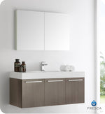 Fresca FVN8092GO Vista 48" Gray Oak Wall Hung Modern Bathroom Vanity