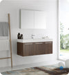 Fresca FVN8092GW Vista 48" Walnut Wall Hung Modern Bathroom Vanity