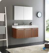 Fresca FVN8092TK Vista 48" Teak Wall Hung Modern Bathroom Vanity