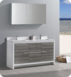 Fresca FVN8119HA Allier Rio 60" Ash Gray Double Sink Modern Bathroom Vanity