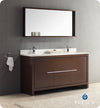 Fresca FVN8119WG Allier 60" Wenge Brown Modern Double Sink Bathroom Vanity