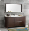 Fresca FVN8119WG-S Allier 60" Wenge Brown Modern Single Sink Bathroom Vanity