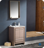 Fresca Allier 24`` White Modern Bathroom Vanity With Mirror