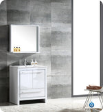 Fresca Allier 30`` White Modern Bathroom Vanity With Mirror