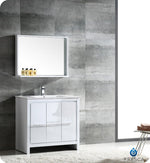 Fresca Allier 36`` White Modern Bathroom Vanity With Mirror