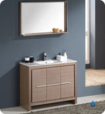 Fresca Allier 40`` White Modern Bathroom Vanity With Mirror