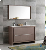 Fresca FVN8148GO-D Allier 48" Gray Oak Double Sink Bathroom Vanity with Mirror