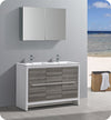 Fresca FVN8148HA-D Allier Rio 48" Ash Gray Double Sink Modern Bathroom Vanity