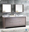 Fresca Allier 72`` White Modern Double Sink Bathroom Vanity With Mirror