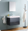 Fresca Valencia 30`` Glossy White Wall Hung Modern Bathroom Vanity With Medicine Cabinet