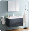 Fresca Valencia 36`` Glossy White Wall Hung Modern Bathroom Vanity With Medicine Cabinet